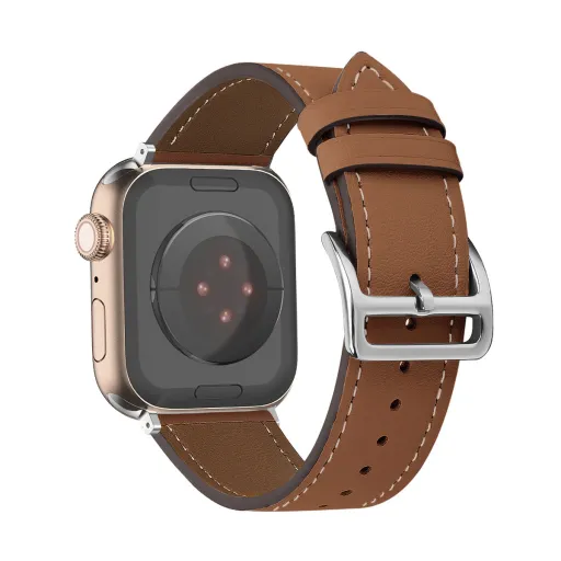 Bőr szíj Apple Watch 42/44/45/49 design 1 barna