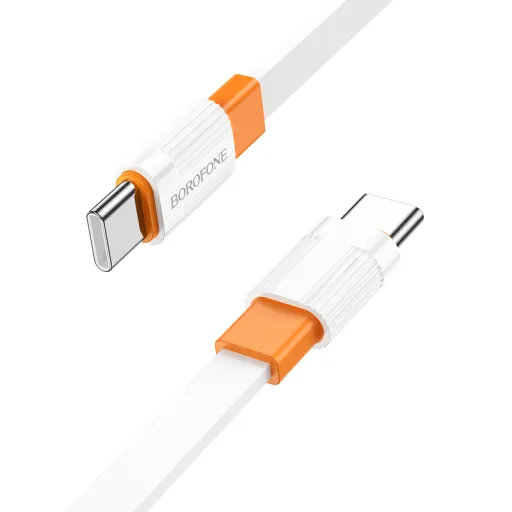 Borofone Cable BX89 Union - Type C to Type C - PD 60W 1 méter fehér-narancs