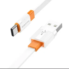 Borofone kábel BX89 Union - USB Type C - 3A 1 méter fehér-narancs