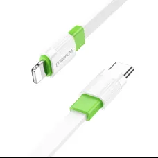 Borofone BX89 Union kábel - Type C - Lightning - PD 20W 1 méter fehér-zöld