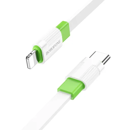 Borofone BX89 Union kábel - Type C - Lightning - PD 20W 1 méter fehér-zöld