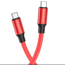 Borofone BX82 Bountiful - Type C to Type C - 60W 3A 1 méter piros