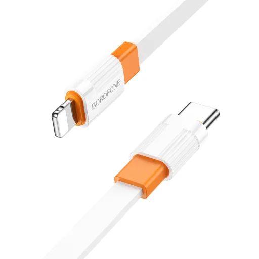 Borofone BX89 Union kábel - Type C to Lightning - PD 20W 1 méter fehér-narancs