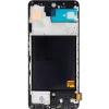 LCD kijelző + Érintőegység + Előlapi borítás Samsung A515 Galaxy A51 Fekete tok - 0. kép