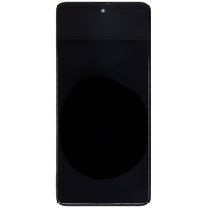 LCD kijelző + Érintőegység + Előlapi borítás Samsung A515 Galaxy A51 Fekete
