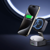 Qi indukciós töltő 2 az 1-ben iPhone és AirPods készülékekhez, Ugreen W256, 20W (fekete) + USB-C - USB-C kábel 1m - 1. kép
