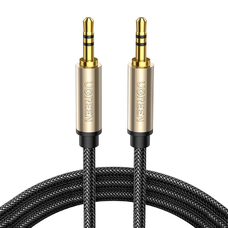 AUX kábel 3.5mm Ugreen AV125, aranyozott, 3m (szürke)