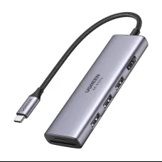 UGREEN CM511 5 az 1-ben USB-C hub, 3 portos USB3.0 + HDMI + TF/SD (szürke)