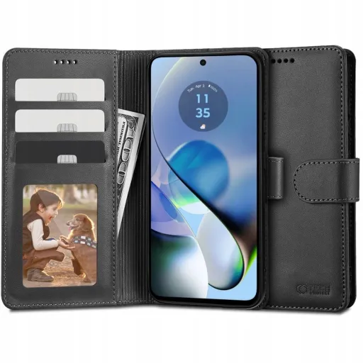 Tech-Protect Wallet tok Motorola Moto G54 5G / G54 5G Power Edition - Fekete