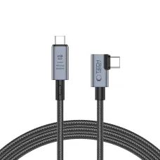 Tech-Protect UltraBoost Max L USB-C 4.0 (egyenes) / USB-C 4.0 (szögletes) PD kábel 240W 8K 40Gbps 1.5m - szürke