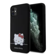 Hello Kitty Liquid Silicone Daydreaming Logo tok iPhone 11-hez Fekete