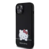 Hello Kitty Folyékony Szilikon Daydreaming Logo Tok iPhone 15 Fekete - 0. kép