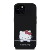 Hello Kitty Folyékony Szilikon Daydreaming Logo Tok iPhone 15 Fekete - 1. kép