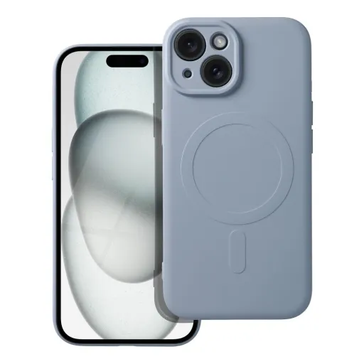 SILICONE MAG COVER tok kompatibilis MagSafe technológiával az IPHONE 15-höz, világoskék SILICONE MAG COVER tok kompatibilis MagSafe technológiával az IPHONE 15-höz, világoskék