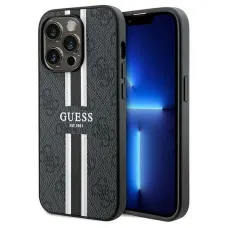 GUESS tok iPhone 15 Pro kompatibilis MagSafe technológiával GUHMP15LP4RPSK (4G Printed Stripes) fekete