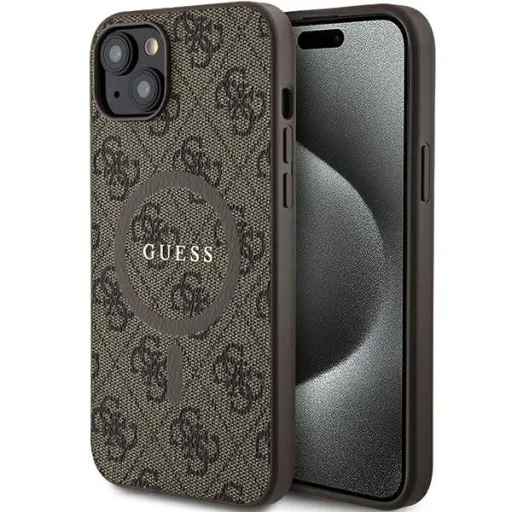 GUESS tok iPhone 14-hez kompatibilis MagSafe GUHMP14SG4GFRW (4G Ring klasszikus logó) barna GUESS tok iPhone 14-hez kompatibilis MagSafe GUHMP14SG4GFRW (4G Ring klasszikus logó) barna