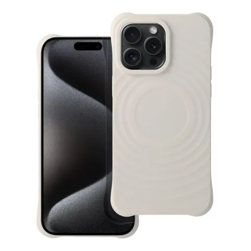 Silicone Zephyr Mag tok kompatibilis MagSafe iPhone 15-höz, fehér Silicone Zephyr Mag tok kompatibilis MagSafe iPhone 15-höz, fehér