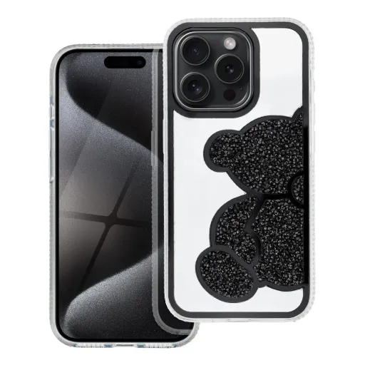 TEDDY BEAR tok for IPHONE 16 Pro fekete