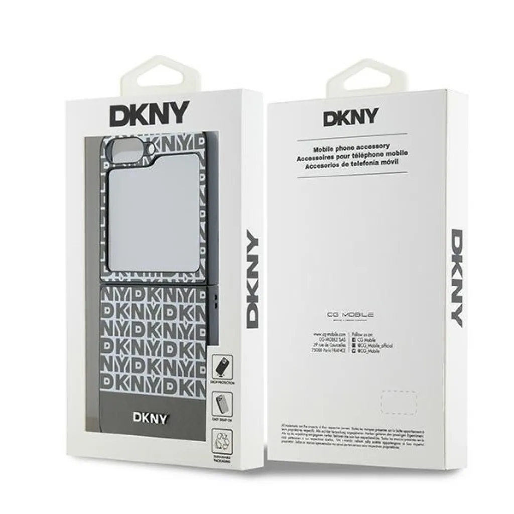  Samsung Galaxy Z Flip 6 Barna Original Case DKNY Repeat Pattern Bottom Stripe DKHCZF6PSOSPW tok - 8