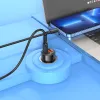 Borofone autós töltő BZ20 fliptok - USB + Type C - QC 3.0 PD 38W fekete - 2. kép