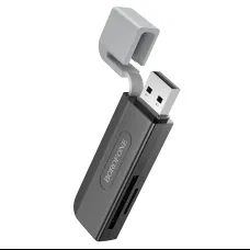 Borofone kártyaolvasó DH9 Wisdom 2 az 1-ben - USB 3.0 to SD + micro SD - fekete-szürke