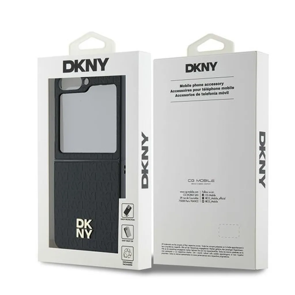  Samsung Galaxy Z Flip 6 Eredeti DKNY Repeat Pattern Stack Logo DKHCZF6PSHRPSK fekete tok - 8