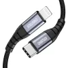 USB-C - Lightning Choetech IP0042 MFi cable 480Mb/s 3A 3m - black - 0. kép