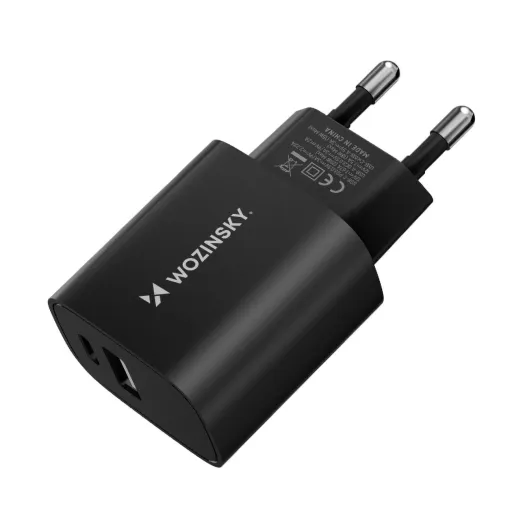 Wozinsky WGWCB USB-A USB-C 20W hálózati töltő - fekete