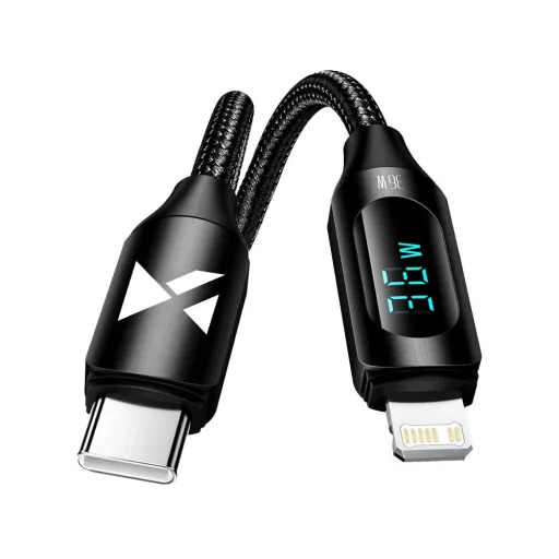 Wozinsky WUCLC1 Lightning - USB-C kábel 36W 480Mb/s 1m - fekete