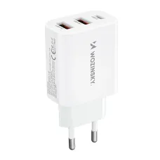 Wozinsky CWCUCW 30W USB-C / 2 x USB-A hálózati töltő - fehér