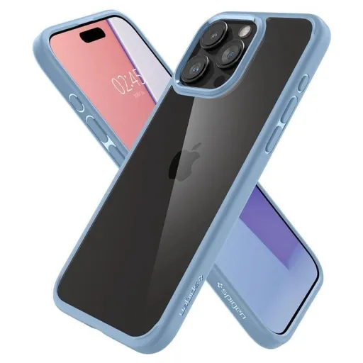 Spigen Crystal Hybrid, sierra blue - iPhone 15 Pro Max tok