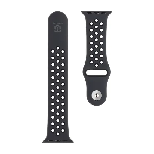 Tactical 839 Dupla Szilikon Szíj Apple Watch 1/2/3/4/5/6/7/8/9/SE 38/40/41mm Fekete