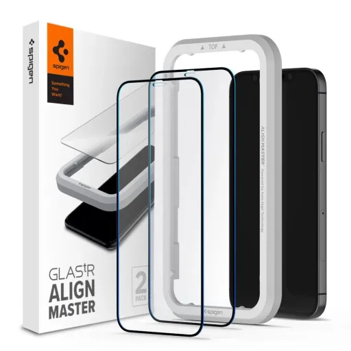 TEMPERED Spigen ALM GLASS FC 2-PACK IPHONE 12/12 PRO BLACK üvegfólia