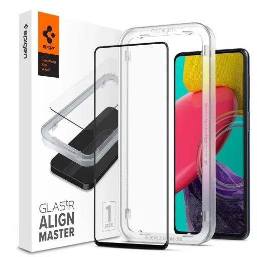 SPIGEN AlignMaster Galaxy M53 5G Üvegfólia - Fekete