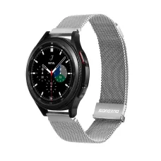 DUX DUCIS Milanese rozsdamentes acél mágneses szíj Apple Watch 42 / 44 / 45 mm platina