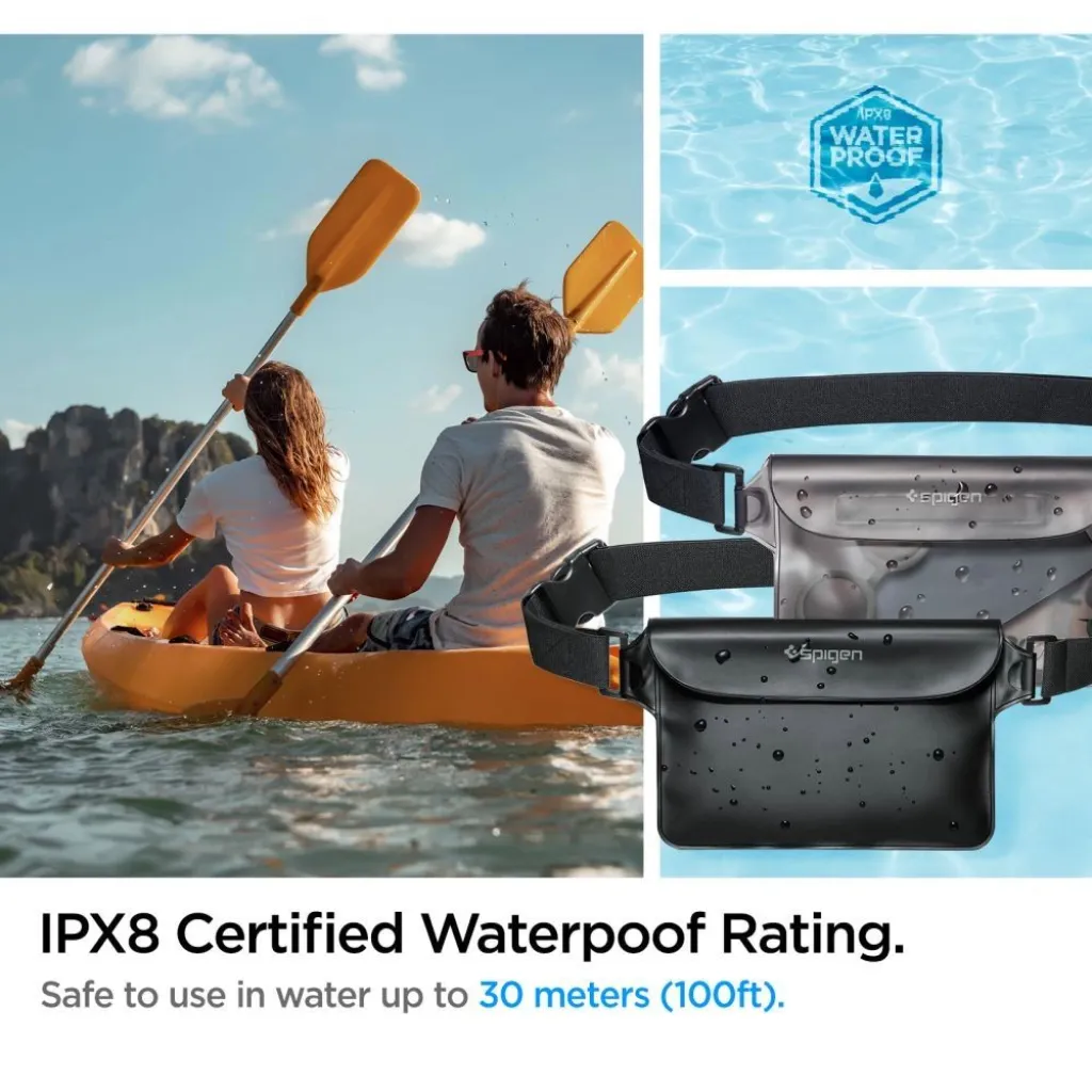 Spigen Aqua Shield A620 vízálló övtáska IPX8 - fekete, 2 db. - 9