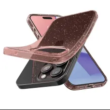 Spigen Liquid Crystal Glitter tok, rose quartz - iPhone 15 Pro