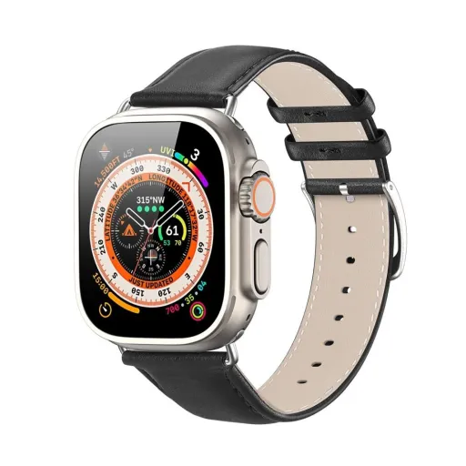 DUX DUCIS szíj YS valódi bőr Apple Watch 38 / 40 / 41 mm fekete