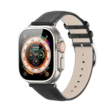 DUX DUCIS szíj YS valódi bőr Apple Watch 42 / 44 / 45 / 49 mm fekete