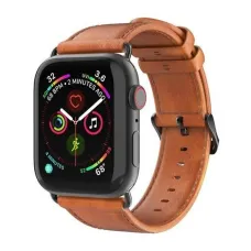 DUX DUCIS YA valódi bőrszíj Apple Watch 42 / 44 / 45 / 49 mm barna szíj