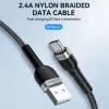 Wozinsky WNBAC2 USB-A / USB-C 2.4A kábel 2 m - fekete - 4. kép