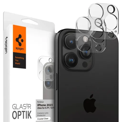 Spigen Optik.tR kameravédő iPhone 14 Pro / Pro Max / 15 Pro / Pro Max - átlátszó 2 db üvegfólia