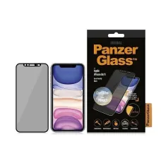 PanzerGlass E2E Super+ privacy edzett üveg kamerafedéllel iPhone XR / 11 - fekete kerettel üvegfólia