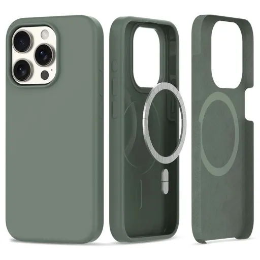 Tech-Protect Silicone MagSafe tok iPhone 15 Pro - olíva Tech-Protect Silicone MagSafe tok iPhone 15 Pro - olíva