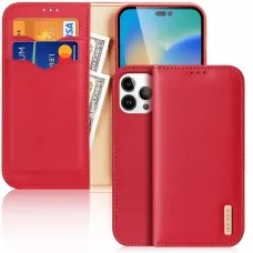 DUX DUCIS wallet case HIVO iPhone 15 Pro piros tok