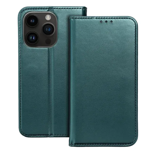 Smart Magneto fliptok iPhone 15 Pro sötétzöld Smart Magneto fliptok iPhone 15 Pro sötétzöld