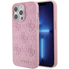 GUESS tok iPhone 15 Pro GUHCP15LP4EPMP (Quilted 4G Classic) rózsaszín tok