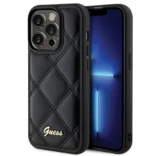 GUESS tok iPhone 15 Pro GUHCP15LPSQSQSK (Quilted Metal Logo) fekete