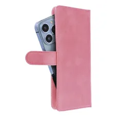 Univerzális fliptok KÖZEPES méret L IPHONE 6 PLUS / 7 PLUS / 8 PLUS / XS MAX / 11 PRO MAX / SAMSUNG S20 FE / S21 FE / S10 PLUS / A10 / A32 / A54 / XIAOMI 12 LITE / HUAWEI P30 PRO rózsaszín tok