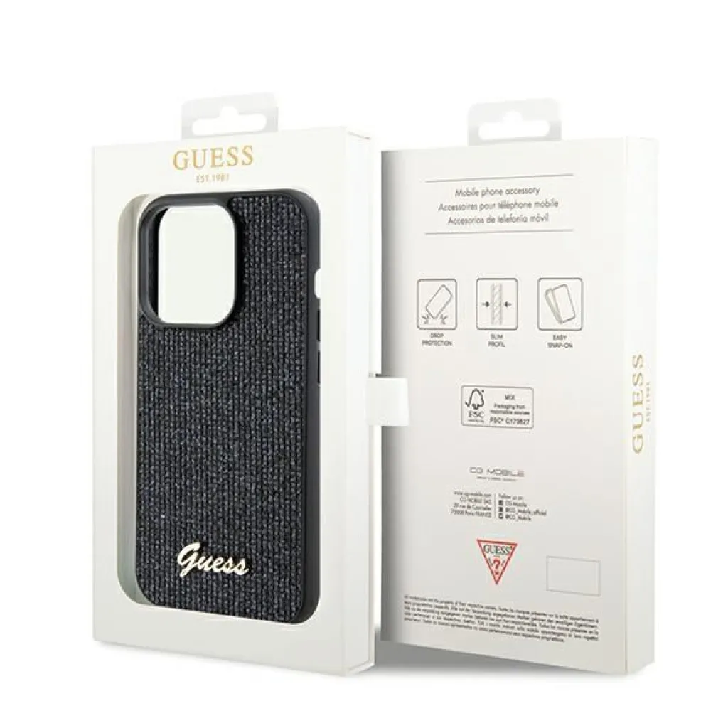 GUESS tok IPHONE 14 Pro GUHCP14LPMSDGSK (Disco Metal Script) fekete - 8